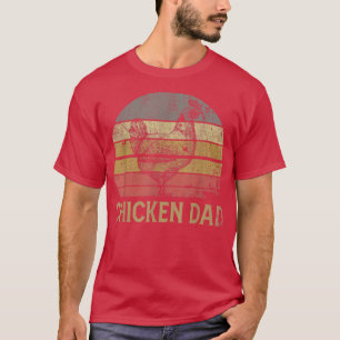 Camiseta Mens Vintage Retro Chicken Fazenda Farmer Sunset