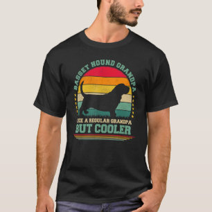 Camiseta Mens Vintage Retro Dog Basset Hound Grandpa Fathe