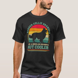 Camiseta Mens Vintage Retro Dog Border Collie Grandpa Fath