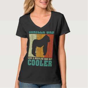 Camiseta Mens Vintage Retro Gorilla Pai Como Um Pai Regular