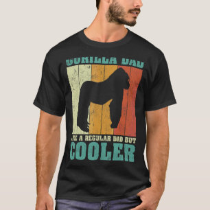 Camiseta Mens Vintage Retro Gorilla Pai Como Um Pai Regular