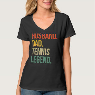 Camiseta Mens Vintage Retro Husband Pai Legenda do Tênis