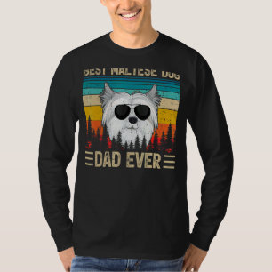 Camiseta Mens Vintage Retro Melhor Pai De Cachorro Maltês