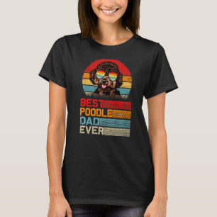 Camiseta Mens Vintage Retro Melhor Pai De Poodle Já Pais Da