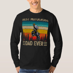 Camiseta Mens Vintage Retro Melhor Pai Motocross Nunca Pai