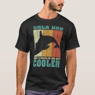 Camiseta Mens Vintage Retro Orca Pai Como Uma Gordura De Pa