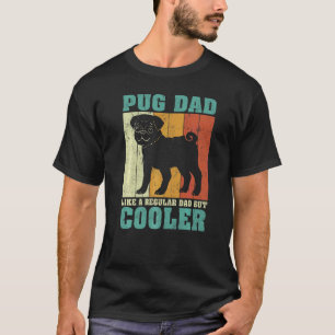Camiseta Mens Vintage Retro Pug Pai Como Uma Bandeja De Pai