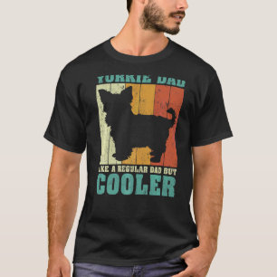 Camiseta Mens Vintage Retro Yorkie Pai Como Um Pai Regular