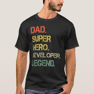 Camiseta Mens Vintage Style Hero Developer Legend Fathe