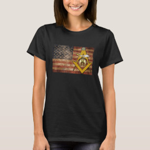 Camiseta Mens Vintage Us Shriner Mason Flag Square E Comp
