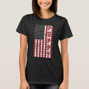 Camiseta Mens Vintage USA American Flag Poppy 60th For Fat