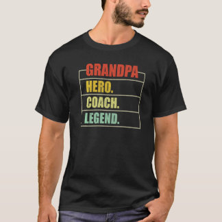 Camiseta Mens Vintage Vovô Herói Coach Legenda Vovô Gordura