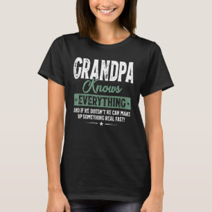 Camiseta Mens Vintage Vovô Sabe Tudo 60º Para Fa