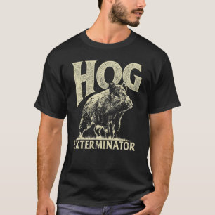 Camiseta Mens Vintage Wild Pig Hunt Caça Exterminato de Cac