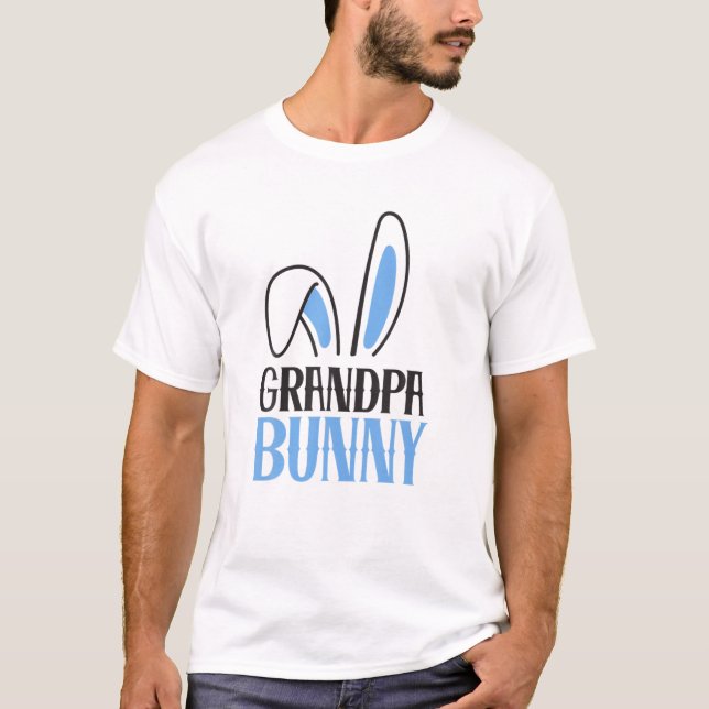Camiseta Mens Vovô Bunny Costume Família Engraçada Correspo (Frente)
