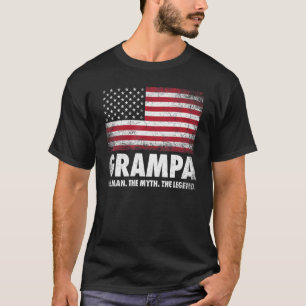Camiseta Mens Vovô O Homem O Mito A Lenda Vovô Fa