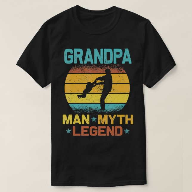 Camiseta Mens Vovô O Homem O Mito Que A Lenda Deu  (Frente do Design)