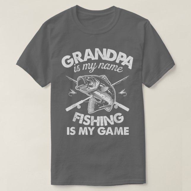 Camiseta Mens Vovô Pescando Vovô É Meu Nome Pescar (Frente do Design)