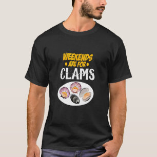 Camiseta Mens Weekends São Para Clams Clam Digger Shelfish