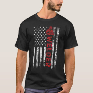 Camiseta Mens Welder American Flag Patriotic WelSoldation F