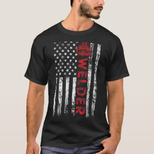 Camiseta Mens Welder American Flag Patriotic WelSoldation F