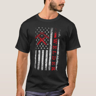 Camiseta Mens Welder American Flag Usa Soldadura Patriótica