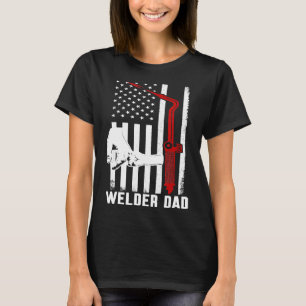 Camiseta Mens Welder Pai Soldadura Torch Patriótico U Ameri