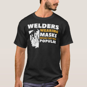 Camiseta Mens Welders Vestindo Máscaras Antes De Serem Popu