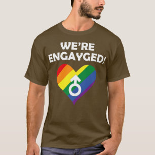 Camiseta Mens Were Engayged Lgbt Gay Marriage Groom 1809