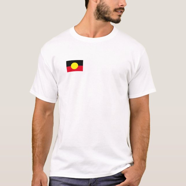 Camiseta mens white Aboriginal flag shirt (Frente)