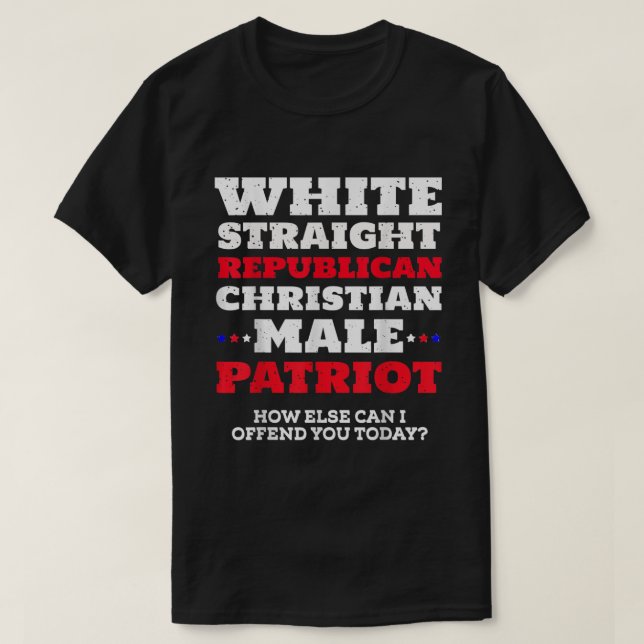 Camiseta Mens White Hetero Republicano Cristão Masculino Pa (Frente do Design)