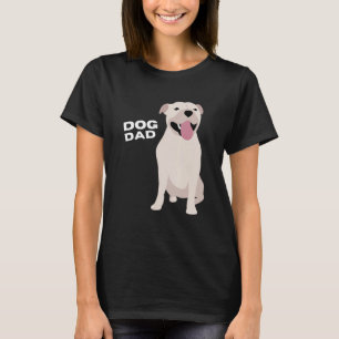 Camiseta Mens White Staffordshire Bull Terrier Dog Pai Man
