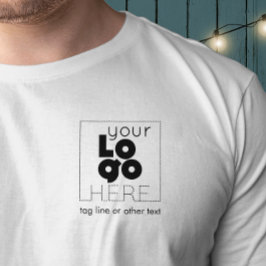 Camiseta Mens White WIth Logotipo de Negócios Preto Persona