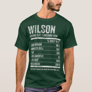 Camiseta Mens Wilson Nutrição Nome Personalizado Funny Nam