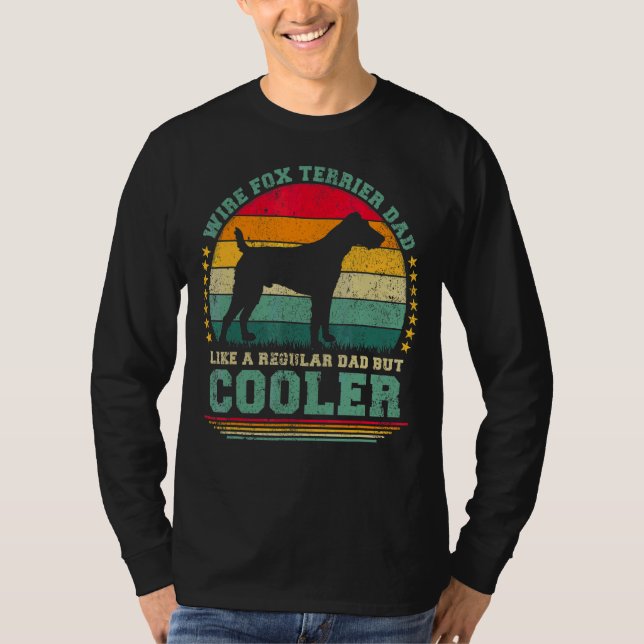 Camiseta Mens Wire Fox Terrier Pai Como Um Pai Regular Faes (Frente)