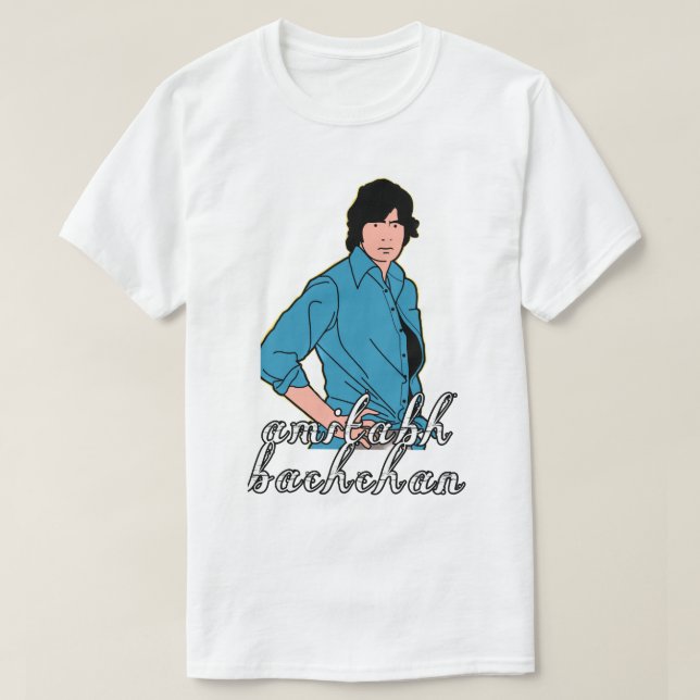 Camiseta Mens Womens Amitabh Bachchan Estilo Retro (Frente do Design)