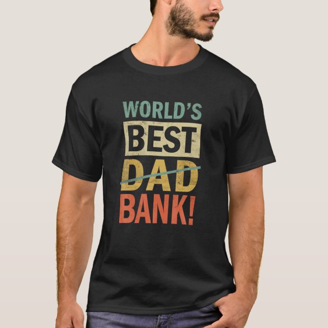 Camiseta Mens Words Best Bank Piada Engraçado Dia do Pai Fr (Frente)