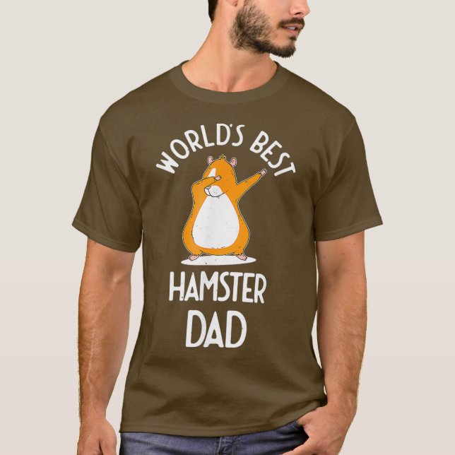 Camiseta Mens Words Melhor Pai De Hamster Dabbing Funny Ham (Frente)