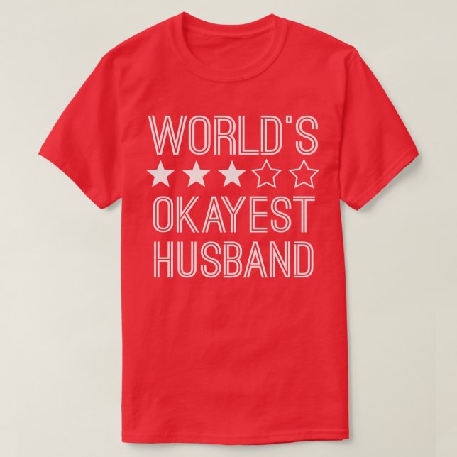 Camiseta Mens Words Okayest Husband Funny Husband (Frente do Design)