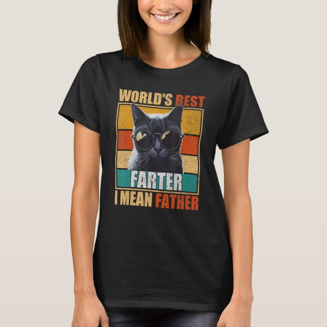 Camiseta Mens Worlds Best Farter I Mean Father Best Cat Dad (Frente)