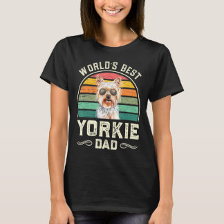 Camiseta Mens Worlds Best Yorkie Pai Vintage Yorkshire Terr