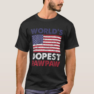 Camiseta Mens World's Dopest Pawpaw Vintage USA American Fl