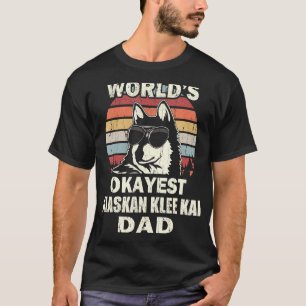 Camiseta Mens Worlds Okayest Alaskan Klee Kai Pai Vintage R