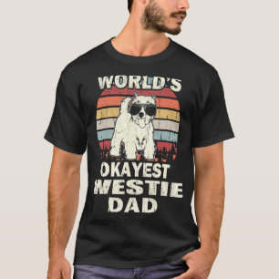 Camiseta Mens Worlds Okayest Westie Pai Vintage Retro