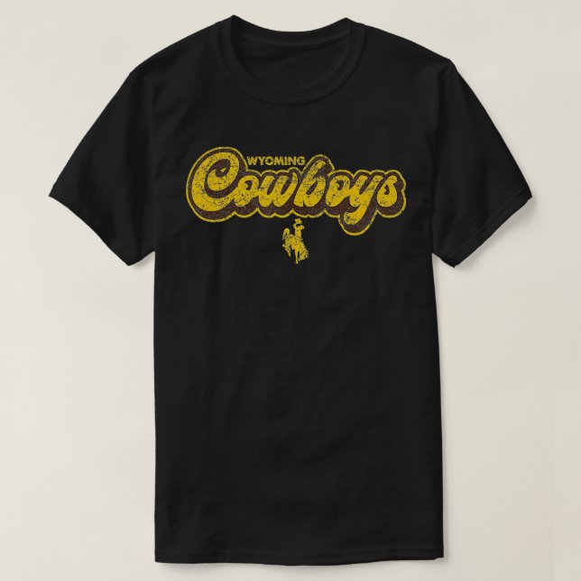 Camiseta Mens Wyoming Cowboys - Roupa do Bloco de atletismo (Frente do Design)