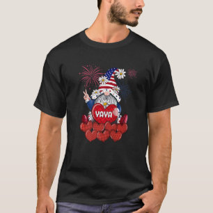 Camiseta Mens Yaya Gnome ama Doce Coração Americano 4º de