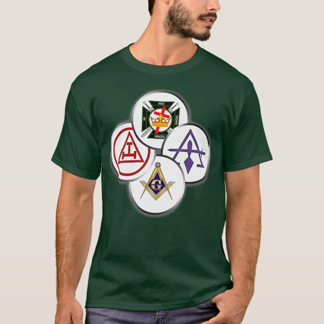 Camiseta Mens York Rite Mason Circles Masonic (Frente)