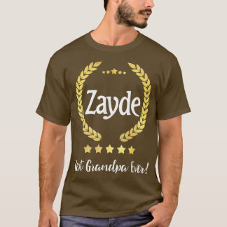 Camiseta Mens Zayde Best Grandpa Ever Hebrew Yiddish Grandf