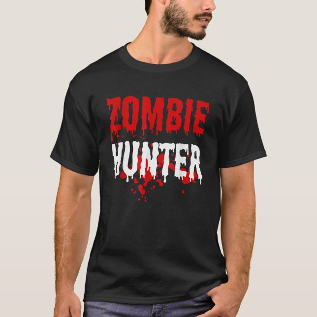 Camiseta Mens Zombie Hunter Scary Halloween (Frente)