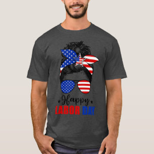 Camiseta Mensageira Americana Bandeira Dia do Trabalhador M